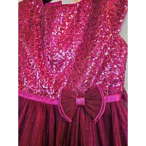 Fuchsia Sequin Child's Dress - Picture 3 of 5